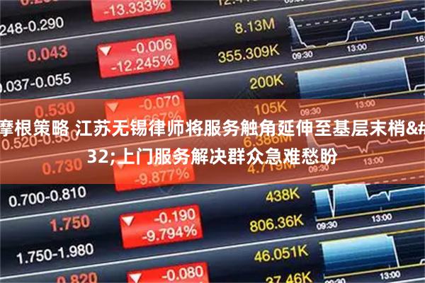 摩根策略 江苏无锡律师将服务触角延伸至基层末梢&#32;上门服务解决群众急难愁盼